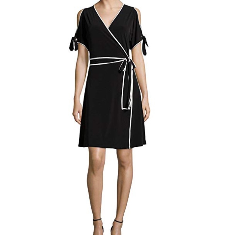 Ivanka Trump Black & White Wrap Dress